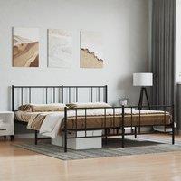 Berkfield Home Metal Bed Frame with Headboard & Footboard Black 180x200 cm Super King