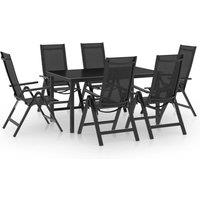 Berkfield Home 7 Piece Garden Dining Set Aluminium Anthracite in Black