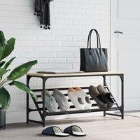 Berkfield Home Shoe Rack Sonoma Oak 90x30x45 cm Engineered Wood in Brown | Size: 90 x 30 x 45 cm