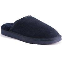 Aus Wooli Australia Sheepskin Wool Slippers in Navy | Size: 7