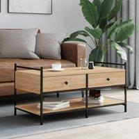 Berkfield Home Coffee Table Sonoma Oak 99x50x50 cm Engineered Wood in Brown | Size: 99 x 50 x 50 cm