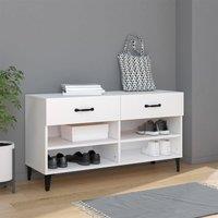 Berkfield Home Shoe Cabinet White 102x35x55 cm Engineered Wood | Size: 102 x 35 x 55 cm