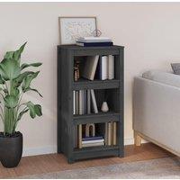 Berkfield Home Book Cabinet Grey 50x35x97 cm Solid Wood Pine | Size: 50 x 35 x 97 cm