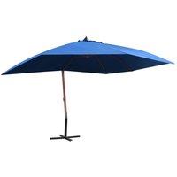Berkfield Home Hanging Parasol with Wooden Pole 400x300 cm Blue
