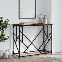 Berkfield Home Console Table Smoked Oak 100x40x80 cm Engineered Wood in Brown | Size: 100 x 40 x 80 cm