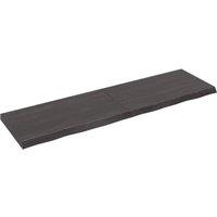Berkfield Home Wall Shelf Dark Grey 180x50x(2-6) cm Treated Solid Wood Oak in Brown