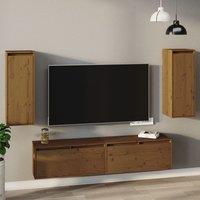 Berkfield Home Wall Cabinets 2 pcs Honey Brown 30x30x80 cm Solid Wood Pine | Size: 30 x 30 x 80 cm
