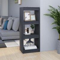 Berkfield Home Book Cabinet/Room Divider Grey 40x30x103.5 cm Solid Pinewood