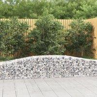 Berkfield Home Arched Gabion Baskets 2 pcs 400x50x40/60 cm Galvanised Iron in Silver