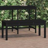Berkfield Home Garden Bench Black 109x44x45 cm Solid Wood Pine | Size: 109 x 44 x 45 cm