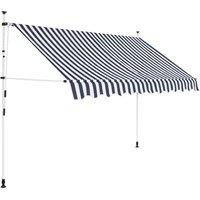 Berkfield Home Manual Retractable Awning 250 cm Blue & White Stripes