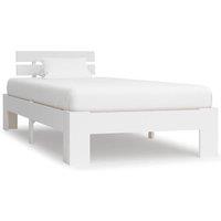 Berkfield Home Bed Frame White Solid Pine Wood 90x200 cm