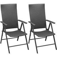 Berkfield Home Stackable Garden Chairs 2 pcs Poly Rattan Black