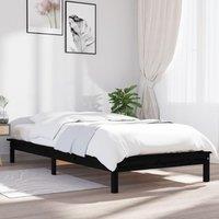 Berkfield Home Bed Frame Black 90x200 cm Solid Wood Pine