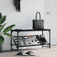 Berkfield Home Shoe Rack Black 90x30x45 cm Engineered Wood | Size: 90 x 30 x 45 cm