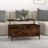 Berkfield Home Coffee Table Smoked Oak 90x44.5x45 cm Engineered Wood in Brown