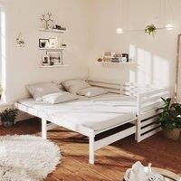 Berkfield Home Pull-out Day Bed White Solid Pinewood 2x(90x200) cm