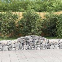 Berkfield Home Arched Gabion Baskets 6 pcs 300x50x40/60 cm Galvanised Iron in Silver