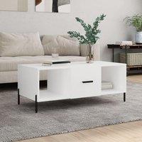 Berkfield Home Coffee Table White 102x50x40 cm Engineered Wood | Size: 102 x 50 x 40 cm