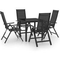 Berkfield Home 5 Piece Garden Dining Set Aluminium Anthracite in Black