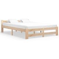 Berkfield Home Bed Frame Solid Pine Wood 140x200 cm in Brown