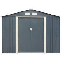 Cheshire 8 x 6 Double Door Metal Apex Shed (Dark Grey) in Dark Grey