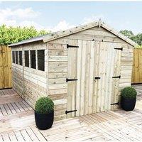 Marlborough 12 x 6 Premier Pressure Treated Apex Shed in Natural