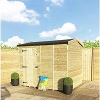 Marlborough 10 x 5 Pressure Treated High Eaves Reverse Apex Shed with Single Door in Natural