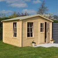 Cheshire 11 x 10 Retreat Apex Log Cabin (19mm Wall Thickness) in Natural