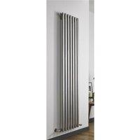 Clifton Stainless Vertical Double Panel Radiator 1800mm (H) x 250mm (W) in Metallics