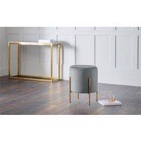 Ashfield Light Grey Velvet Stool