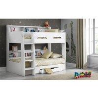 Ashfield Pure White Book Case Bunk Bed | Size: Single