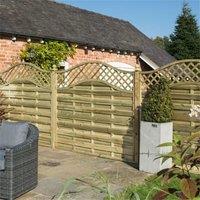 Cheshire PACK OF 3: 6 x 5 Pressure Treated Lattice Infill Curved Screen Panel in Natural