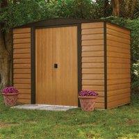 Cheshire 8 x 6 Deluxe Woodvale Metal Shed in Natural