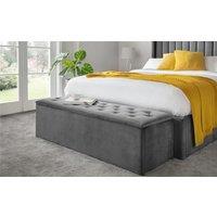 Ashfield Deluxe Velvet Charcoal Blanket Box