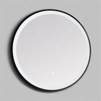 Clifton 60cm Circular LED Matt Black Wall Mirror with Demister Pad