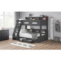 Ashfield Anthracite Triple Sleeper Book Case Bunk Bed in Charcoal | Size: Single
