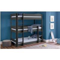 Ashfield Premium Anthracite Triple Bunk Bed in Charcoal | Size: Single