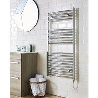 Clifton Chrome Electric Towel Rail Straight 1000mm (H) x 500mm (W) in Silver
