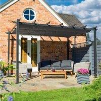 Cheshire Deluxe Retractable Polyester Canopy with Grey Aluminium Frame in Dark Grey