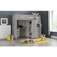 Ashfield Grey Oak Saver High Sleeper Cabin Bed in Light Grey | Size: Single