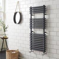 Clifton Anthracite Vertical Bathroom Towel Radiator 500mm (H) x 600mm (W) in Dark Grey