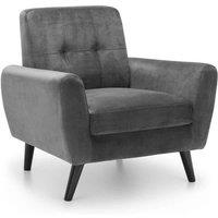 Ashfield Velvet Armchair in Grey