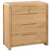 Ashfield Oak Curve 5 Drawers Chest in Light Oak