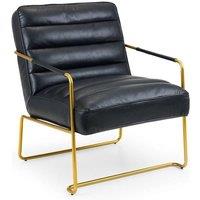 Ashfield Black Faux Leather Armchair with Gold Metal Frame
