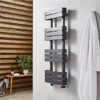 Clifton Matte Anthracite Vertical Bathroom Towel Radiator 1200mm(H) x 500mm(W) in Dark Grey