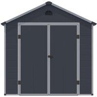 Cheshire 8 x 6 Double Door Apex Plastic Shed (Dark Grey) in Dark Grey