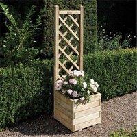 Cheshire Deluxe Square Planter & Lattice in Light Oak