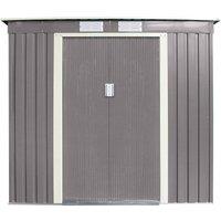 Cheshire 6 x 4 Double Door Metal Pent Shed (Light Grey) in Light Grey
