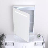 Clifton 70cm Tall LED (Top) Bathroom Mirror Cabinet in Natural